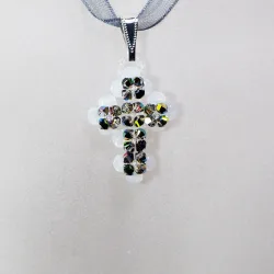 Pendant 30cm - Stella-Gray Organza - Pendant 30cm - Laiton argenté